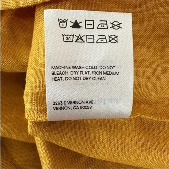 Reformation Spring Bow Sleeve Dress in Ochre Size 10 - Picture 8 of 8